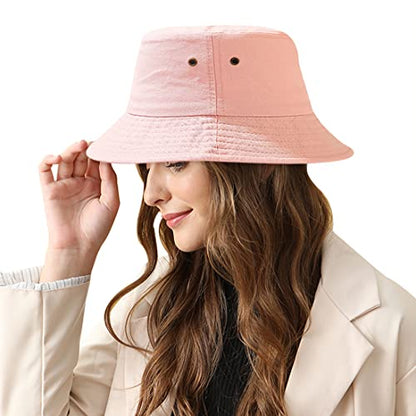 Unisex Bucket Hat Summer UPF 50+ Sun Protection Outdoor Beach Fishing Travel Hiking Hat - color: Pink