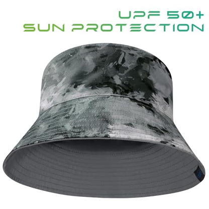 UPF 50+ Reversible Sun Hat - color: Light Grey/Grey Camo, size: Large