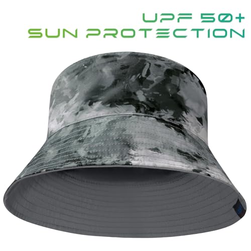 UPF 50+ Reversible Sun Hat - color: Light Grey/Grey Camo, size: Medium