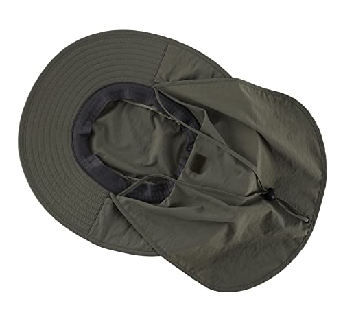 Home Prefer Outdoor UPF50+ Mesh Sun Hat Wide Brim Fishing Hat with Neck Flap Sun Hat for Men Women - color: Pea Green