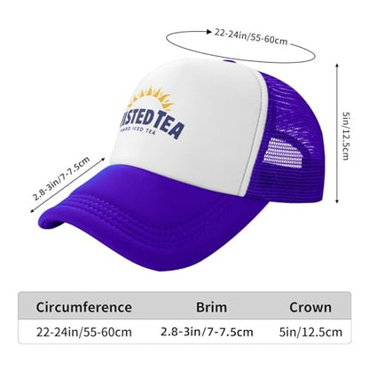 Mens Twisted Trucker Hat Mesh Snapback Adjustable Baseball Cap - color: Purple