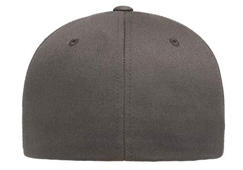 Flexfit 5001 Standard Cotton Twill 6-Panel Fitted Baseball Cap - color: Dark Grey, size: Large-X-Large