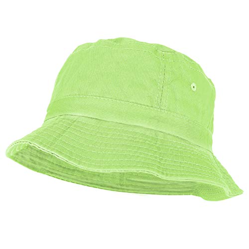 Armycrew Pigment Dyed Washed 100% Cotton Unisex Bucket Hat - color: Apple Green