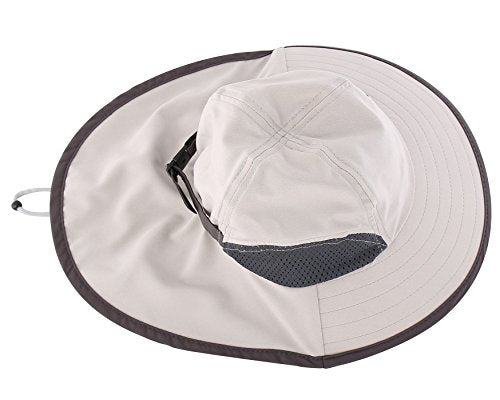 Connectyle Kids Sun Hat Adjustable Fishing Hat for Boys Grils Breathable UPF 50+ Protection Outdoor Beach Hat with Neck Flap - color: Grey
