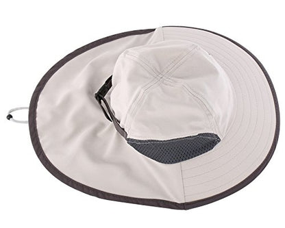 Connectyle Kids Sun Hat Adjustable Fishing Hat for Boys Grils Breathable UPF 50+ Protection Outdoor Beach Hat with Neck Flap - color: Grey