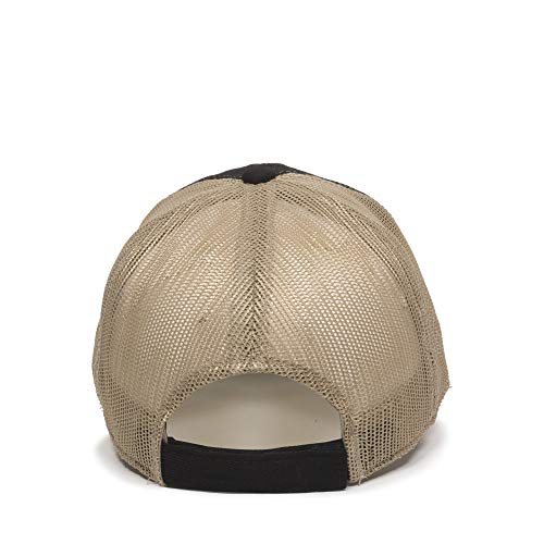 Outdoor Cap Garment Washed Meshback Cap - color: Black/Tan