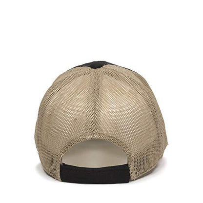 Outdoor Cap Garment Washed Meshback Cap - color: Black/Tan