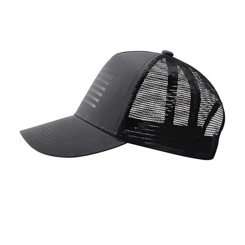 American Flag Baseball Caps Embroiderred USA Flag Patriotic Dad Hat Adjustable Trucker Hats for Men Women - color: Black Mesh American Flag