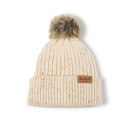 Carhartt Women's Knit Faux Fur Pom-pom Beanie - color: Oat Milk Nep