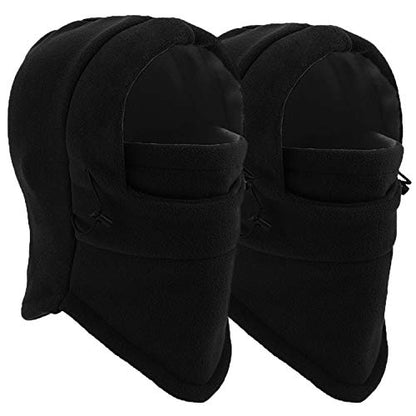 Balaclava Ski Mask 2 Pcs, Windproof Warm Winter Mask for Men & Women - color: 2 Black