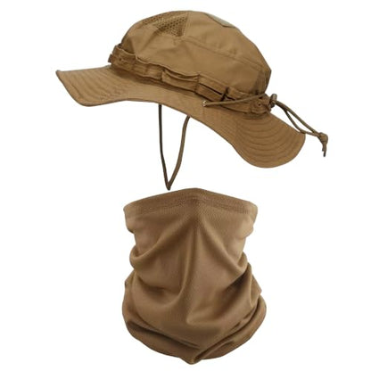 Sun Hat Breathable Boonie Hats for Men Women Fishing Safari Bucket Hat Cap Hunting Outdoor Hiking Camping - color: Suit-brown