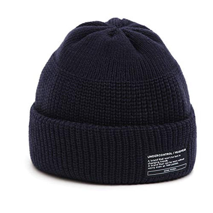 UNDERCONTROL Winter Trawler Fisherman Beanie Men Women Unisex Stylish Plain Docker Skull Hat Roll up Watch Cap Color Pack - color: Navy