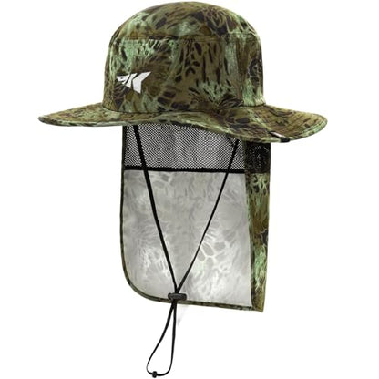 KastKing Sol Armis UPF 50 Boonie Hat for Sun Protection,Men Women - color: Green (With Shield)