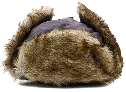 Wool Blend Aviator Trapper hat Trooper Ear Flaps Ushanka Eskimo Russian Warm Winter Cold… - color: Dark Gray Classic Solid