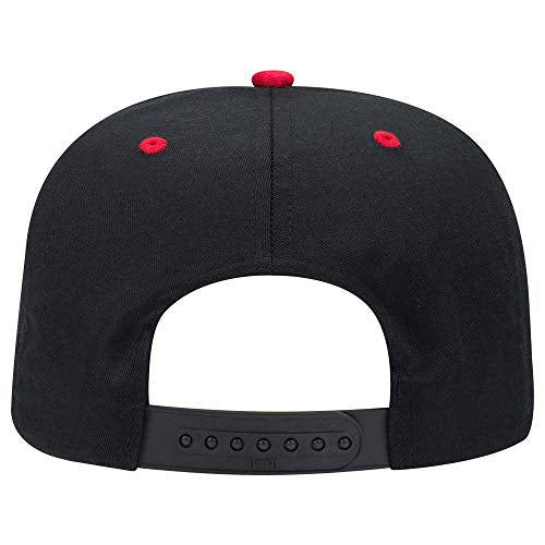 OTTO 6 Panel Pro Style Cotton Blend Twill Cap - color: Red/Blk