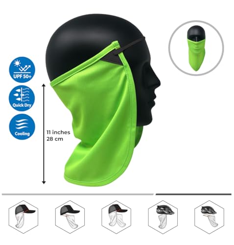 CoolNES - UV Sun Protection Neck Drape Adjustable Multifunctional 2 in 1 Face Covering for Outdoor Fishing - Unisex - color: Coolnes-green