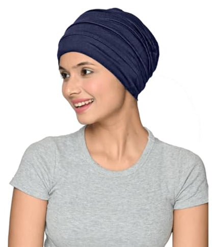XYIYI Womens Chemo Headwear Hats Cotton Slouchy Beanie Cap Scarf - color: 4pcs Black Grey Light Grey Navy Blue