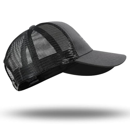 American Flag Trucker Hat - Snapback Hat, Baseball Cap for Men Women - Breathable Mesh Side, Adjustable Fit - for Casual Wear - color: Dark Gray/Black