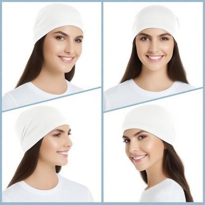 WTACTFUL Cooling Breathable Skull Cap Men Women, Sweat Wicking 1-2-4 Pack - color: #Black + White