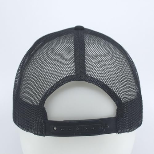 High Crown Foam Mesh Camouflage Tri-Color Oak Leaves Trucker Hat Baseball Cap - color: Black/Charcoal Gray/Black