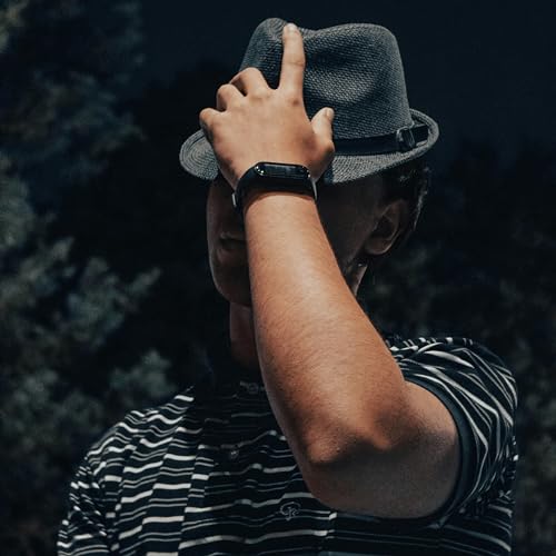 Straw Fedora Hat for Men Panama Hat Short Brim Summer Sun Hat - color: Black Belt-navy