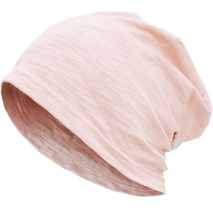 100% Cotton Thin Summer Slouchy Beanie Hat for Women Men Chemo Cap - color: 1pc Pink, size: Medium