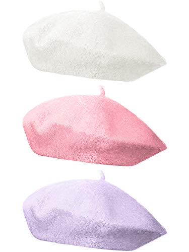 3/6 Pcs Beret Hats for Women - color: Light Color, size: Medium