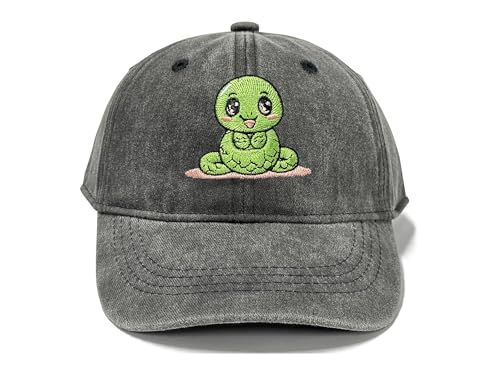 Adjustable Embroidery Animal Baseball Hat for Kid Toddler Child - color: Snake (Washed Black)