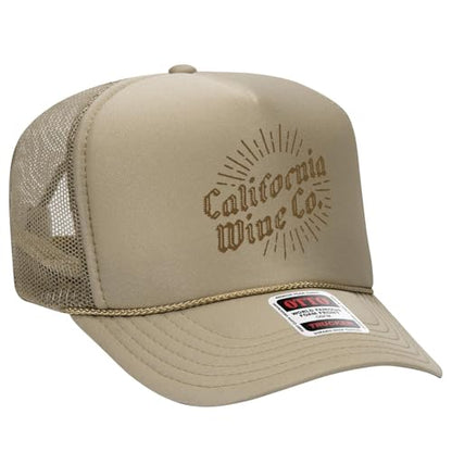 OTTO Cap 5 Panel High Crown Foam Front Mesh Back Trucker Hat, One Size - color: 032 - Khaki