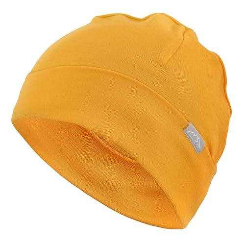 100% Merino Wool Beanie Kids - Unisex Wool Cap 17.5um for Kids -Toddler Hat - color: Mustard