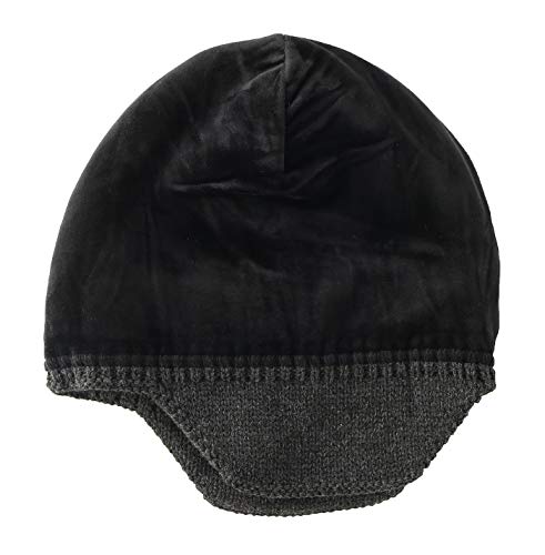 Home Prefer Mens Winter Hat Knit Earflap Hat Stocking Caps with Ears Beanie Hat - color: Dark Heather Grey