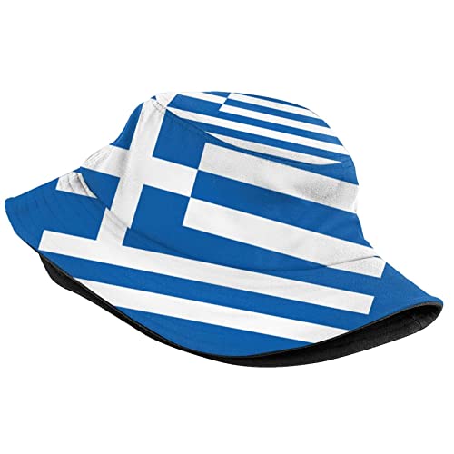Cute Funny Flag Bucket Hat Packable Fashion Sun Cap Outdoor Flag Fisherman Hat for Women Men Boys Girls - color: Greece Flag Greek Flag