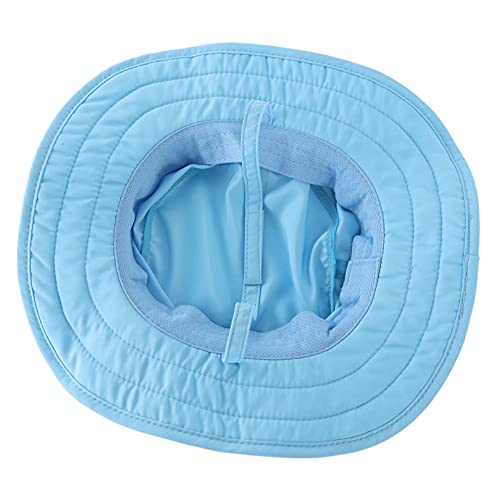 Connectyle Kids Sun Hat for Boys Girls Wide Brim Bucket Hat UPF 50+ Sun Protection Hat Breathable Summer Beach Hat - color: Aqua Blue