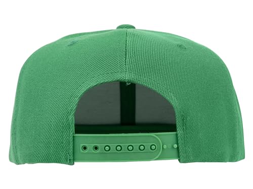 Gelante Plain Blank Flat Brim Adjustable Snapback Baseball Caps LOT 6 Pack - color: Kelly Green