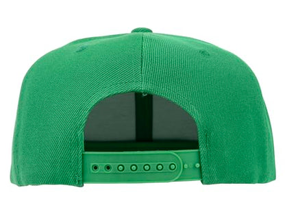 Gelante Plain Blank Flat Brim Adjustable Snapback Baseball Caps LOT 6 Pack - color: Kelly Green