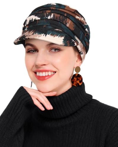 Newsboy Chemo Hat for Women - Soft Cap with Brim for Cancer & Alopecia - color: Beige