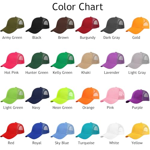 Falari Trucker Hat Baseball Cap Structured Plain Design 6 Panel, Adjustable Size - color: 2pk Black & Brown