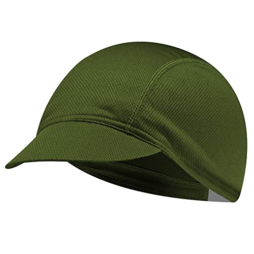 GEGEEN DOMOG Cycling Cap for Men Women, Bike Hat with Visor Summer Running Outdoor Sports Hat Motorcycle Caps Helmet Liner - color: Dark Green