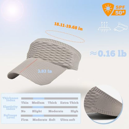 Sun Visor Hats, Wide Brim Sun Hats with UV Protection, Knitted Running Visors for Women - Ponytail Friendly, Quick Drying - color: Pink