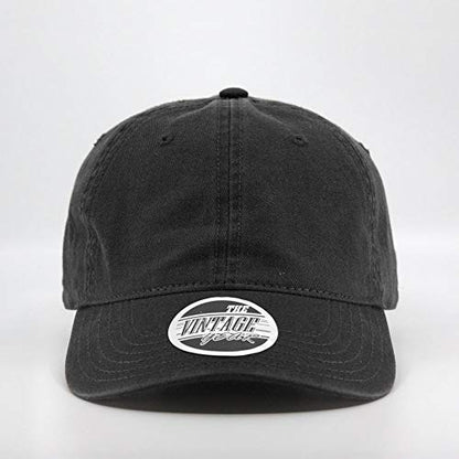 Classic Blank Dad Hat Cotton Adjustable Strap Baseball Cap - color: Black