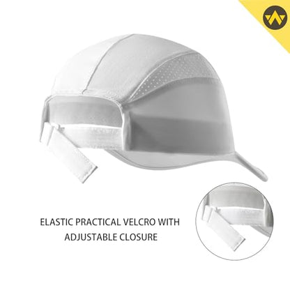 WANDER Sports Sun Visor Hat Mesh Foldable Brim for Men Women Running - color: S-white