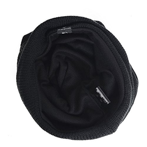 VECRY Mens Slouchy Beanie Knit Skull Cap Long Baggy Hip-hop Winter Summer Hat B305 - color: Stripe-black, size: Large