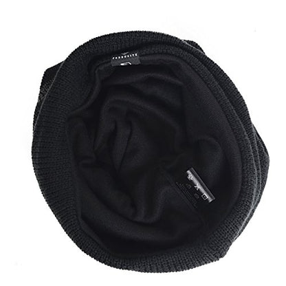 VECRY Mens Slouchy Beanie Knit Skull Cap Long Baggy Hip-hop Winter Summer Hat B305 - color: Stripe-black, size: Large