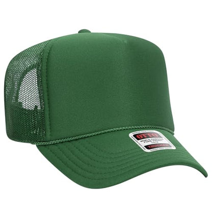 OTTO Cap 5 Panel High Crown Foam Front Mesh Back Trucker Hat, One Size - color: 005 - Kelly