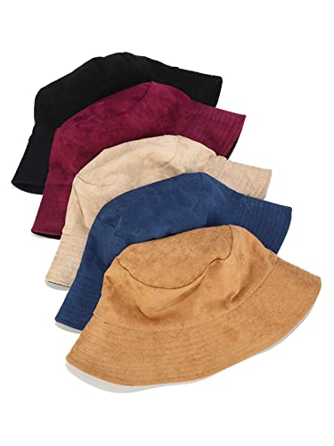 Trendy Fisherman Hats Double Side Wear Fishing Sun Hat Solid Color Bucket Hat Winter Reversible Packable Cap - color: Beige