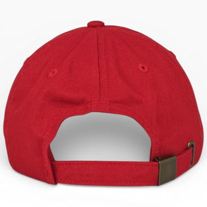 E BY ELIDAN New York Hat, Embroidered Cotton Dad Hat, Adjustable NYC Cap - color: Red