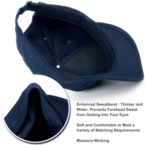 Loneshark Short Brim Baseball Hat for Running Small Bill Umpire Cap - color: Navy