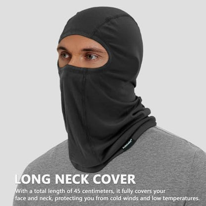 Summer Cooling Balaclava UPF 50+ Full Face Cover Lightweight for Men Women - color: Black