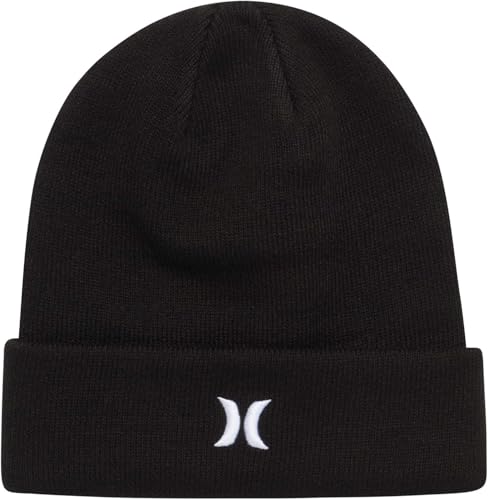 Hurley Mens Icon Knit Cuffed Beanie - color: Black