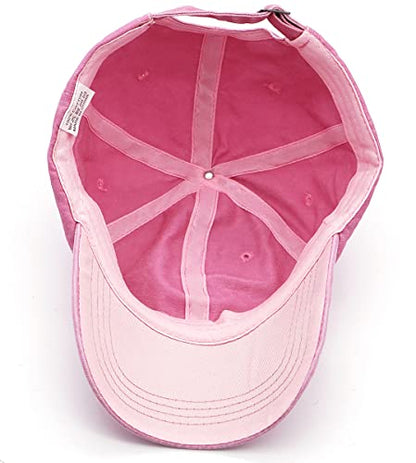 Glamorstar Classic Unisex Baseball Cap Adjustable Washed Dyed Cotton Ball Hat - color: Pink a